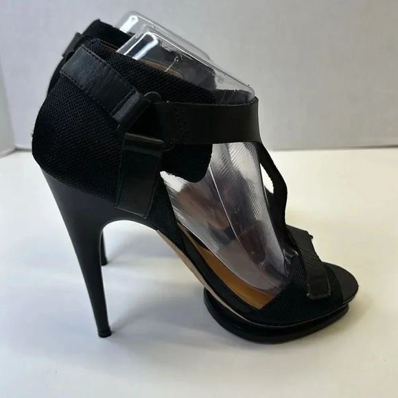 LAMB by Gwen Stefani High Heels Stiletto Platform Leather Shoes Black Size 8.5 - Picture 6 of 12